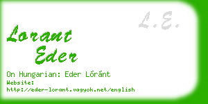 lorant eder business card